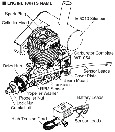 O.S. Engines機用二沖程汽油發(fā)動機GT22