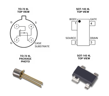 Linear Systems 3N163/3N164 P溝道MOSFET